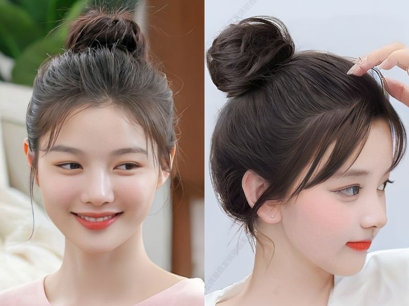 kiểu tóc búi cao thanh lịch