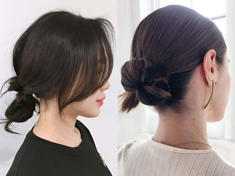 kiểu tóc búi cao thanh lịch