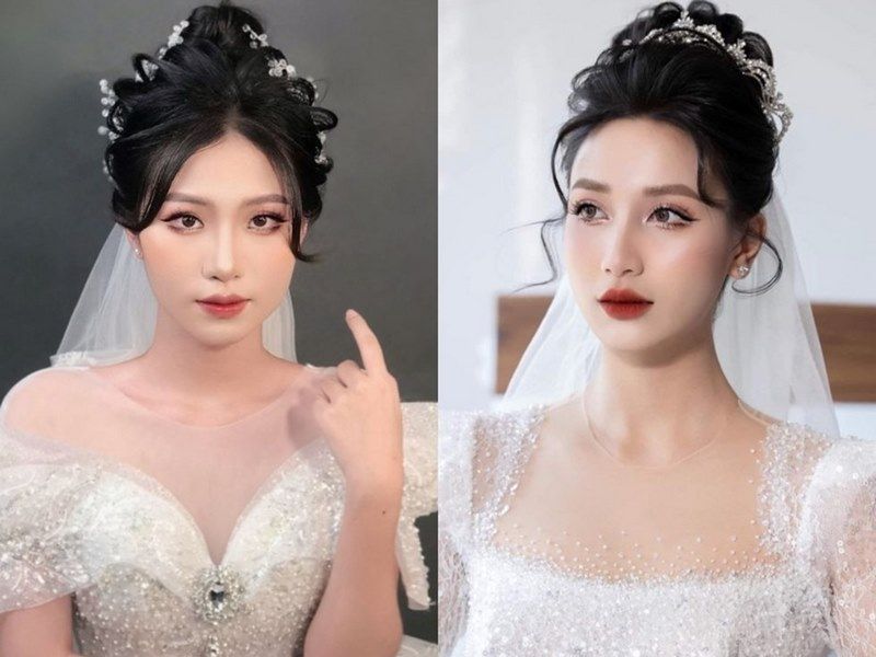 kiểu tóc cô dâu đơn giản